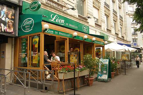 Chez León, mejillones con patatas fritas en Bruselas