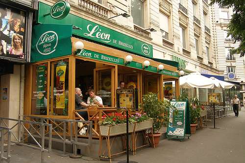 Chez León, mejillones con patatas fritas en Bruselas Chez León, mejillones con patatas fritas en Bruselas