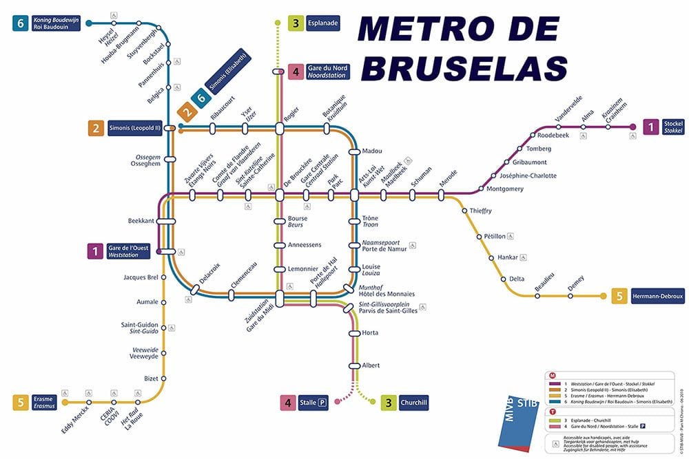 Mapa del metro de Bruselas